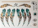 Temporary Metallic Body Tattoos (Pack of 2) - Perfect For All Summer Occassions!