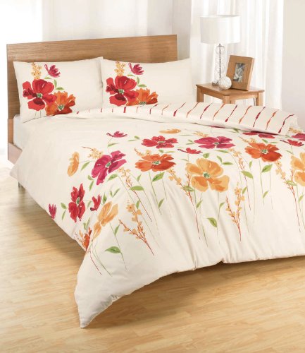 Ropa de cama para especias Eleanor de flores polialgodón - juego de colcha para cama de matrimonio