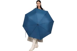 ROYALWORTH Windproof Travel Umbrella - Compact, Light, Full Automatic Open/Close - Folding Backpack Umbrella for Rain & Sun UV Protection For Men & Women, Unbreakable 8 Fiberglass Ribs UK Design