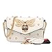 Produktbild SHRJJ 2018 Sommer Mini Schnalle Handtaschen Leder Gesteppt Kette Tasche Bienen Und Perlen Mode Schulter Umhängetasche Baby Wickeltasche Mama Tasche,White-21 * 8 * 15cm