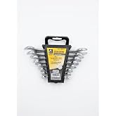 GK TOOLS 1. Kalite Krom Vanadyum A&ccedil;ık Ağız Anahtar Takımı 8 Par&ccedil;a (6-22 mm), İki Ağızlı Paslanmaz El Aletleri Seti, &Ouml;zel Taşı