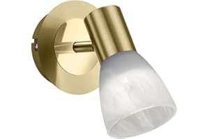 Trio Leuchten Levisto 871010108 Spot LED en laiton mat, verre albâtre, blanc