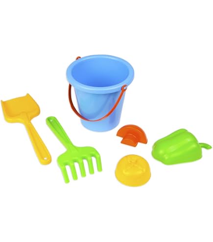 Simba Poppy Ensemble De 6 Seaux De Plage Pour Bébé - Seau, Passoire, Moule, Pelle, Râteau, Arrosoir Dès 10 Mois