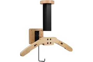 AFNCX Porta Casco Moto da Parete,Gancio per Casco Appendi Casco Moto da Parete Porta Cappelli di Alluminio e Legno Regolabile