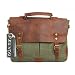 Produktbild Messenge Bag, P.KU.VDSL Men's Vintage Genuine Leather Laptop Messenger Bags, Unisex Canvas Handbag Briefcase for Men and Women, Satchel Shoulder Bag Fits 14 inch Laptop