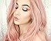 Arimika Wig 26inch Long Wavy Layered Pink Heat Safe Synthetic Hair Lace Front Wigs Decent Parting Space Transparent Lace For White Or Pale Scalp