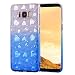 Produktbild Nadoli Glitzer Hülle für Galaxy S8 Plus,Weich Tpu Zurück + Flackern Schicht Liebe Herz Gestalten Funkeln Skin Hybrid Flexibel 2 in 1 Perfekte Passform Ultra dünn Stoßfest Anti-Rutsch Kristall Strass Glänzend Bling Gradient Blau Diamant-Muster Silikon Gummi Rückseite Abdeckung Schutzhülle Handyhülle Schale Etui für Samsung Galaxy S8 Plus,Gradient Blau