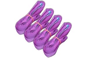 MGS SHOP 4-Piece Set Professional Round Sling 1 Tonne 1 Metre Coverage Trusses Lifting Slings EN 1492-2 Purple