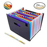 Diseño eficaz: 24 bolsillos junto con pequeñas etiquetas Colored que ayudan a clasificar con eficacia y organizar tus archivos, aspecto elegante.