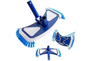 Arebos aspirateur pour Piscine | avec système de Clip | Raccord pour Tuyau de Piscine Ø 32/38 mm | Brosse de Piscine | Largeur de la tête de Brosse : 35 cm | Bleu et Blanc
