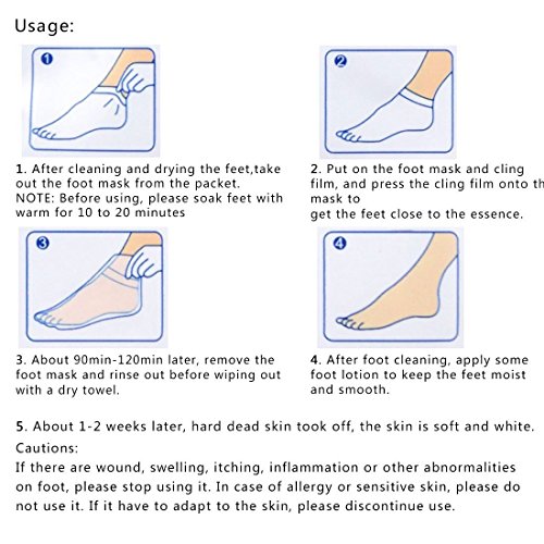 5PCS Honig Fußmaske Fußpeeling Fußsöckchenmaske Peeling-Maske für Männer Frauen - 3