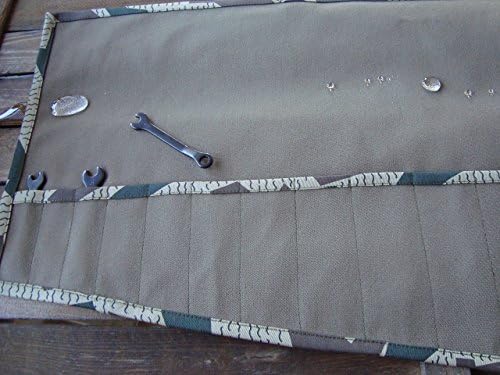 15 Pocket Wrench Roll Up Tool Bag. canvas waterproof wrench organizer