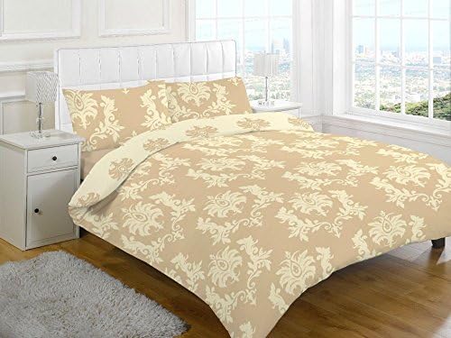 HTLC CHEVRON REVERSIBLE DUVET QUILT COVER PILLOWCASE BEDDING SET NATURAL KING