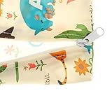 Baby-Wickeltasche, Wasserdicht, Reißverschluss, waschbar, wiederverwendbar, für Windeln, Design mit Tieren und Blumen, Beige - 3