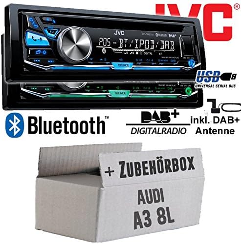 Audi A3 8L - JVC KD-DB97BT - DAB+ Digitalradio | Bluetooth | USB | Autoradio inkl. DAB+ Antenne - Einbauset