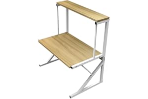 LANTUS Étagère de Cuisine sur Pieds pour Micro-Ondes Étagère métallique en Bois et Acier, avec 3 tablettes-65*54*30cm-Jaune Noyer