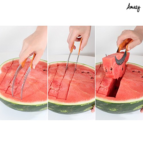 Amazy Melonenschneider – die einfache Art, Wassermelonen zu schneiden, portionieren und servieren (Wassermelonenschneider) - 3