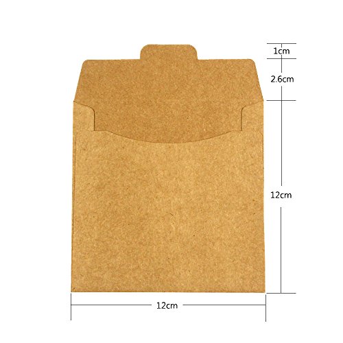JPSOR 50 Stück 5” Kraftpapier CD Papierhüllen Umschlag DVD Umschlag - 3