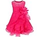 YIZYIF Baby Toddlers Girls Sleeveless Tutu Layered Flower Dress Birthday Party Baptism Dress Rose 3-6 Months