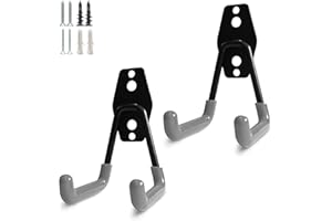 PYBTOOL Ganchos resistentes para garaje, ganchos multiusos para almacenamiento en garaje, organizador de herramientas de jardinería, ganchos de acero para montaje en pared (gancho en U pequeño)