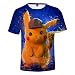 Produktbild CCTXUE T-Shirts 3D-Druckhemd Herren Damen Neutraler Tops Llschweiß Schnell Trocknende Belüftung Weicher, Lässiger, Kurzärmeliger Rundhalsausschnitt Pokemon