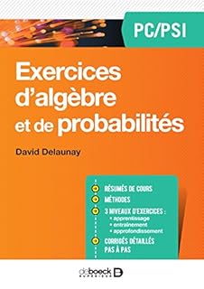 jaquette livre Exercices d'algèbre et de probabilités PC/PSI