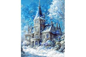 Yufengliye 5D Diamond Art Painting Set, DIY Diamond Painting, Pittura digitale del diamante del ricamo della croce del diamante dell'acqua, parete della decorazione domestica (castello di ghiaccio)