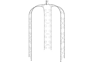 vidaXL Gartenbogen, Rosenbogen mit Stahlrahmen, Pulverbeschichtet Rankhilfe Torbogen, Rosenspalier Rosenranke, Schwarz 120x38x260cm Stahl