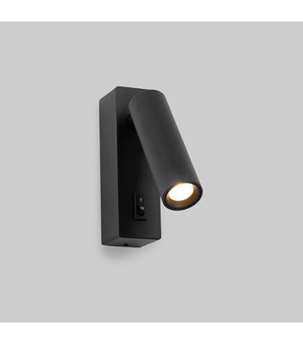 Aplique De Pared LED VILSA Con Foco Orientable - Diseño Minimalista En Madera, Interruptor Integrado, Para Cabeceros Y Dormitorios