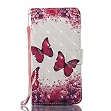 Phcases Samsung J5(2016)/J510 Flip Stand Phone Case Cover,3D Colorful Painting Premium PU Leather Wallet Handset Shell Book style Cellphone Magnetic Closure & Card Slots Protective Pocket-Butterfly.
