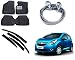 Auto Pearl Premium Quality Car Accessories Combo of Car Floor Foot Mats 3D Black. & Car Rain Wind Door Visor Side Window Deflector. & Full Steel Towing Tow Cable 2000kgs 6mm Heavy Duty 4Mtr. RS.2813.00