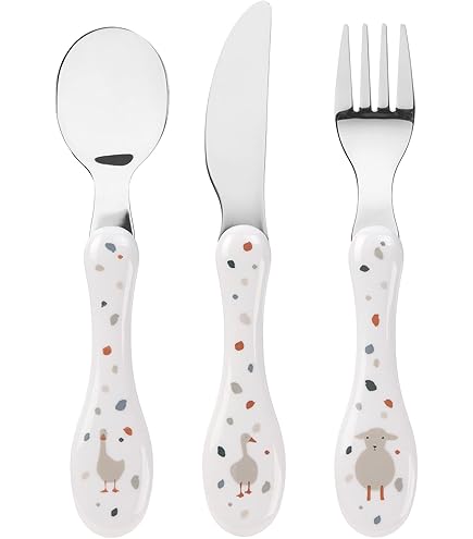 Set di posate per bambini in acciaio inox, 15 pezzi, per bambini e bambini, set di posate in metallo, set di posate per bambini, 5 forchette e 5 coltelli