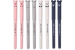 CHYUAN Cute Animal Gel Pen, 0.35mm Cartoon Animal Erasable Blue Ink Gel Pen Student Stationery Office Gift Back To School Gift Set(Black,4Pcs)