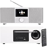 Digitalradio IRS-670 mit Stereo-Lautsprechern • Einfache Sendersuche: automatisch und manuell • Schlaf-Radio mit beruhigenden Klängen: Vogelgezwitscher, Klaviermusik, Regengeräusche, Meeresrauschen, Wellness- und Meditations-Musik • Bluetooth 4.0 für kabellose Musik-Übertragung von Smartphone und Bluetooth-fähigen Audiogeräten, bis zu 10 m Reichweite • USB-Ladeport für Smartphone, E-Book-Reader u.v.m.: 5 Volt, 500 mA / 2,5 Watt • Farbe: weiß