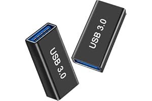leizhan Adaptateur 3.0 USB A vers 3.0 USB A, (Lot de 2) Adaptateur USB Femelle à Femelle, Connecteur d'extension Adaptateur 3.0 USB pour Connecter Deux Extrémités Mâles USB (Noir)