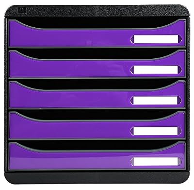Exacompta Big Box Plus Tiroirs Noir/Violet Glossy
