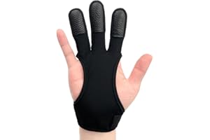 LICQIC Traditional Archery Shooting Glove, 3 Finger Protection Gloves for Youth Adult Beginners Shooting