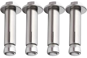 KINDOYO 4 piezas M8 Tornillos de expansión de tuerca de acero inoxidable 304, M8 x 50/60/70/80/90/100/120/150/200mm, hexagonal externa Manga Expansión pernos