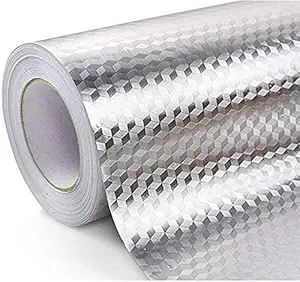credsy Kitchen Wall Stove Oil-Proof Self Adhesive Stickers Cabinet Drawer Covering Croppable Aluminium Foil Wallpaper - 60 x 100 cm