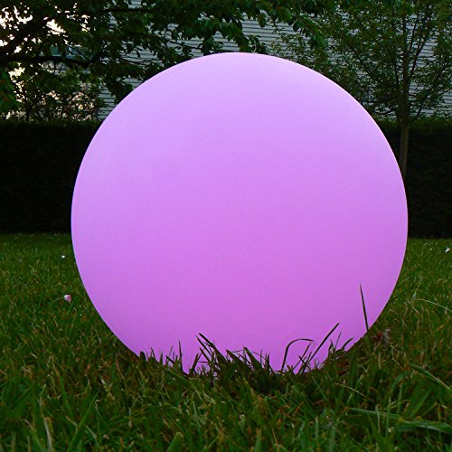 Kabellose LED Kugellampe, 30cm Kugel-Dekoleuchte mit Farbwechsel und Fernbedienung – Gartenleuchte, Kugelleuchte, Schwimmleuchte – hängend, stehend, schwimmend – wasserdicht für Haus und Garten - 4