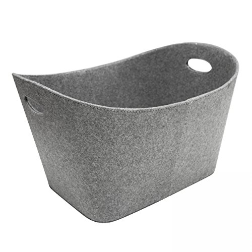 raik SH100643 Holzkorb, Filzkorb Grau, XL