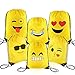 Produktbild Sunshine D Emoji Kinder Turnbeutel, 6 Stück Partei Zubehör Giveaway Kinder Geburtstagsgeschenk Tasche für Kinder Sporturlaub, Schwimmen, Geburtstag Party Favor Weihnachten