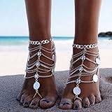 Anlässe: Strand, Party, Alltagskleidung, Urlaub, Ferien Features: Knöchelkette, Lang, Mehrschichtketten, Münzanhänger, Fußschmuck
