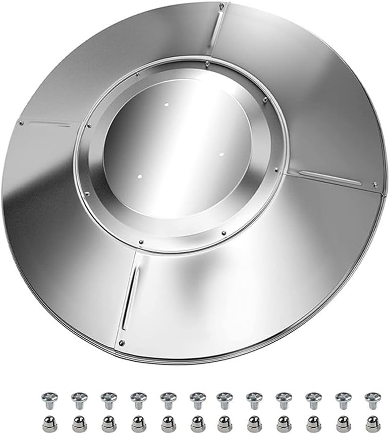 UrbanHui Aluminum Patio Heater Reflector Shield, Umbrella Dome Replacement Top Cover, Rust Resistant Heat Deflector For Outdoor Gas Propane Heaters, Silver, 1 Pack(4+1)