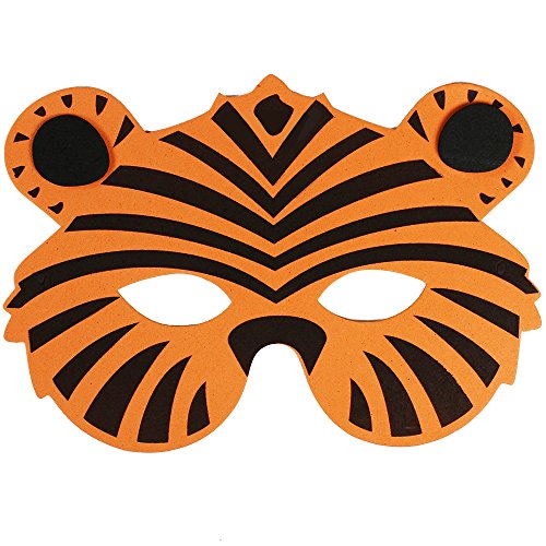 COM-FOUR® 6-teiliges Tiermaskenset, Löwe, Tiger, Giraffe, Zebra, Affe und Bär - 3