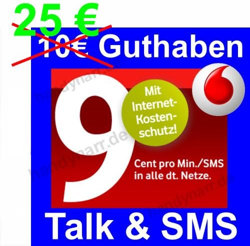D2 Vodafone CallYa Talk & SMS Prepaid Mobile Sim Card with $25 Euro