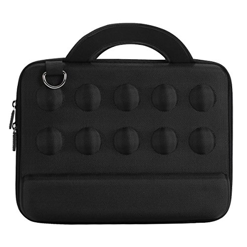 iCozzier 11,6-12,5 Zoll hochwertige wasserdichte stoßfeste Tragetasche Schultertasche Laptoptasche aus Neopren für Laptop / Notebook Computer / Chromebook / MacBook Air 11 / Surface Pro 3 / Surface Pro 4 / Ultrabook Notebook – Schwarz - 2