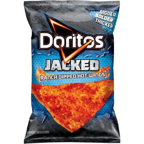 Friot Lay, Doritos® Brand, Jacked, Ranch Dipped Hot Wings Chips, 10oz Bag (Pack of 3) by Doritos Friot Lay, Doritos® Brand, Jacked, Ranch Dipped Hot Wings Chips, 10oz Bag (Pack of 3) by Doritos