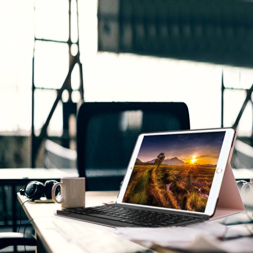 IVSO iPad Pro 10.5 QWERTZ Tastatur, Abnehmbare Wireless Bluetooth Tastatur Schutzhülle mit Standfunction Für Apple iPad Pro 10.5 Tablet, Rosegold - 5