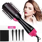❦Revolucionado el tiempo de juego de tu cabello: puedes hacer que tu cabello sea liviano, anti-enredos, que aporta brillo y textura sedosos con este cepillo de pelo caliente en lugar de secador, alisa y luego riza.